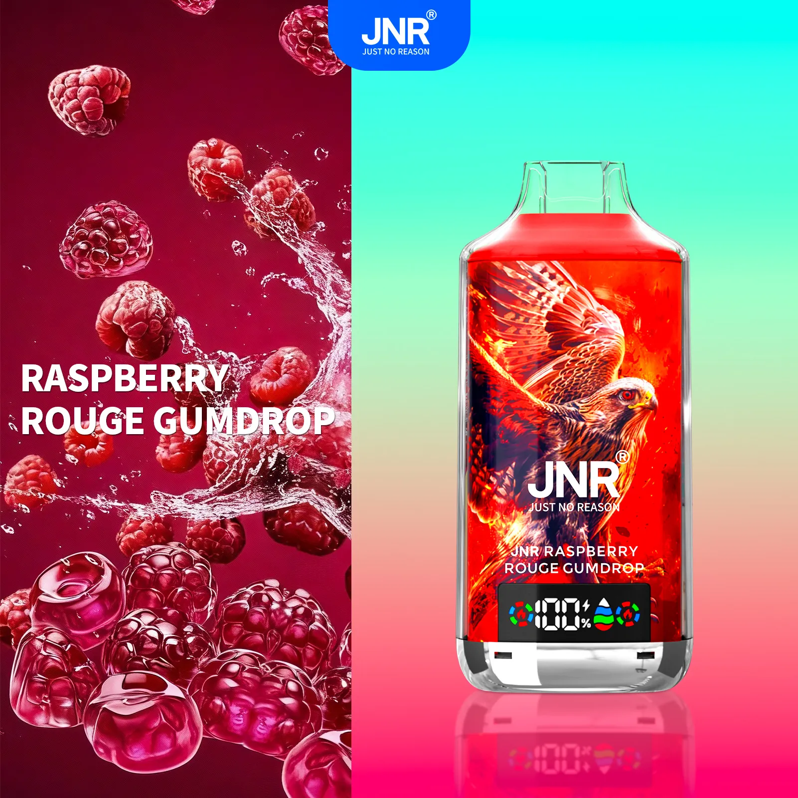 Red Raspberry Gummy - JNR Falcon-X 18000 Puffs